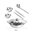 thumbnail image 3 of pitrice Hot Pot Pan Kitchenware Professional Hot Pot Cooker with Glass Lid for Party 28cm, 3 of 9
