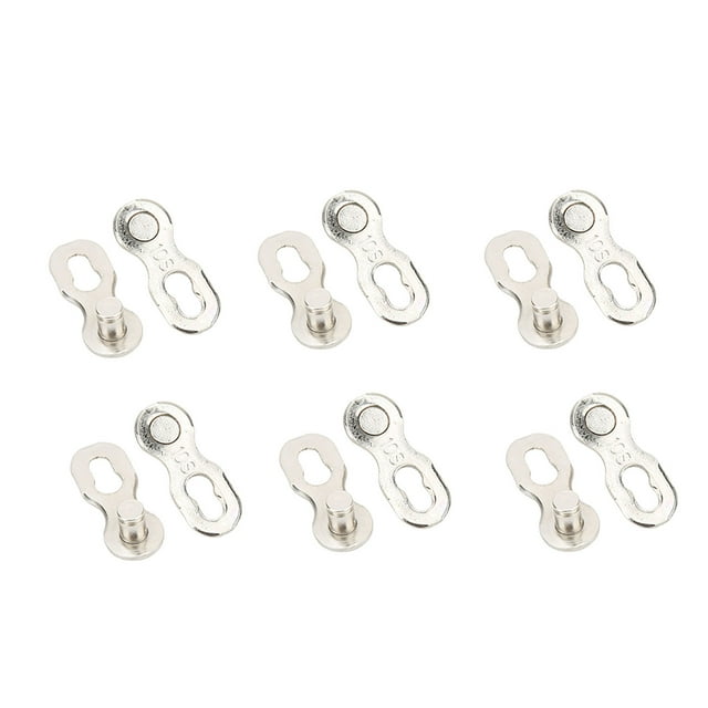 Bicycle Quick Links, Rustproof 6 Pairs Bike Chain Repair Link Fine Processing High Hardness for Mountain Road Bikes 6/7/8 Speed,9 Speed,10 Speed