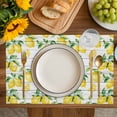 thumbnail image 4 of Summer Lemon Placemats Set of 8, Yellow Fruit Farm Vintage White Wood Grain Placemats for Dining Table, Place Mats for Kitchen Tabletop, Waterproof Wipeable Dining Table Mats Set, 4 of 9