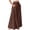 Brown, variant on Womens High Waisted A-Line Satin-Like Maxi Skirt with Side Pockets, Wrinkle Resistant Beige,Size L