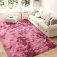 thumbnail image 3 of Janvonne 5x7 Fluffy Area Rug for Bedroom, Modern Shaggy Carpets Fuzzy Rug for Teens Dorm Home Decor Aesthetic, Heavy Duty Non Slip, Tie-dye Dark Red, 3 of 8