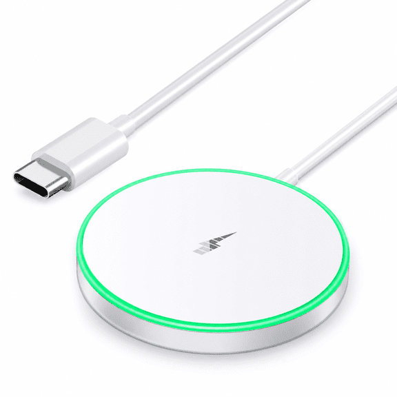 15W Magnetic Wireless Charger Pad, Compatible with iPhone 17/16/15/14/13/12 Series & AirPods 2/3/Pro, Fast Charging with Breathing LED Light