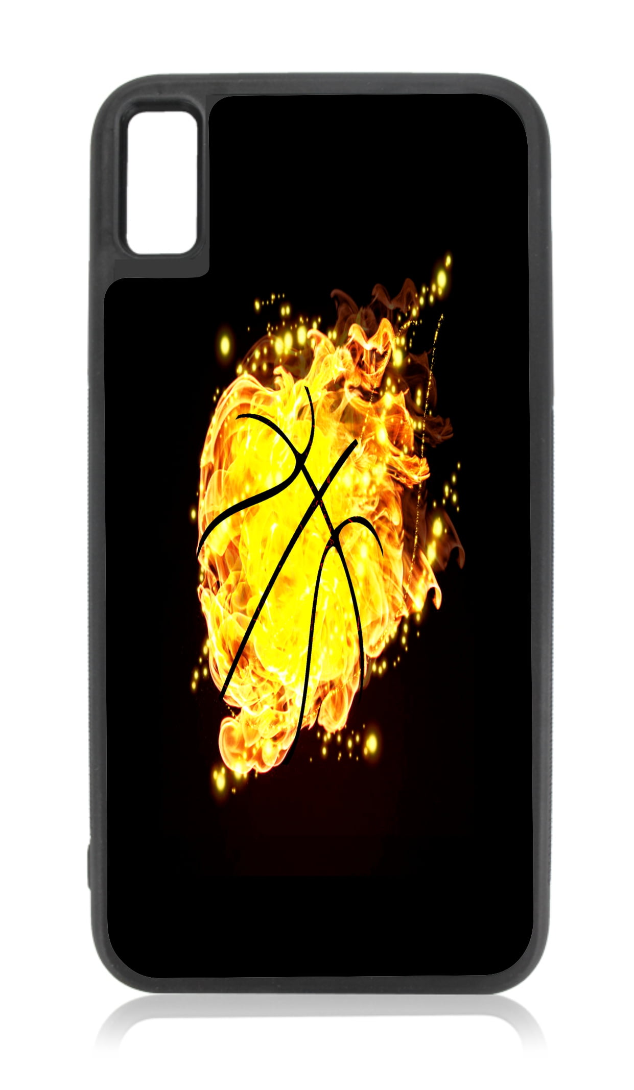 Flaming Basketball Design Black Rubber Case for iPhone XR iPhone XR Phone Case iPhone XR
