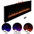 thumbnail image 2 of Northwest 54-inch Modern Wall-Mount Electric Fireplace with Remote (Black), 2 of 7