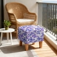 thumbnail image 4 of SCRAWLGOD Tie-Dye Butterfly Print Violet Footstool Cover, Elastic Soft Ottoman Protector Comfortable Rectangular Furniture Protection Home Interior Decoration, 4 of 7