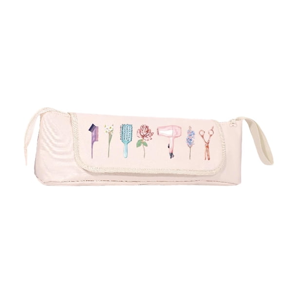 Bolsa de viaje para herramientas para el cabello, estuche de viaje para rizador, regalo personal para el día de San Valentín. Beige