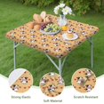 thumbnail image 4 of Orange Cow Heart Pattern Square Fitted Tablecloth with Elastic Edge,Square Table Cover,Washable Elastic Table Cover for Home Kitchen Party Decor 34"x34", 4 of 6