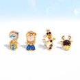 thumbnail image 3 of Nuevos pendientes bonitos de muñeco de nieve blanco ins, exquisitos pendientes de circón de princesa, conjunto para mujer, joyería de moda, 3 of 5