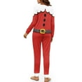 thumbnail image 3 of Yuyamidu Red Nightwear for Women Christmas Pajama Tee Pants Matching Set of 2 Santa Claus Clothes Soft Long Sleeve Sleepwear Size M Causal Sleep Sets for Jogger Walking Yoga, 3 of 7