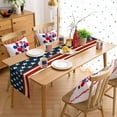 thumbnail image 4 of Table Runner Dresser Scarves 48 Inch Long,Retro Star and Stripe USA Flag Linen Dining Table Runners 4th of July American Patriotic Tabletop Scarf for Wedding Holiday Party Kitchen, 4 of 7