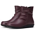 thumbnail image 1 of Botines SUEDI Botines planos fruncidos en color burdeos para mujer, 1 of 6