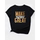 thumbnail image 2 of 1pc Women's Fashion Casual Crew Neck T-Shirt with "Make Today Great" Print, 100% Polyester Knit Fabric, Medium Stretch, Glossy Finish, Spring/Summer/Fall Top, 2 of 7
