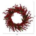 thumbnail image 2 of Nearly Natural 34in. Cypress Artificial Wreath with Berries and Pine Cones, 2 of 5