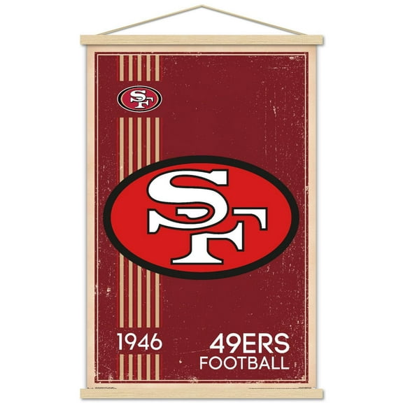 NFL San Francisco 49ers - Retro Logo 14 Wall Poster, 22.375" x 34" Framed