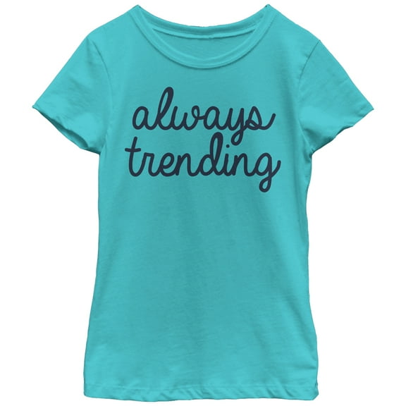 Girl's Lost Gods Always Trending  Graphic Tee Tahiti Blue Large