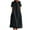 Black, variant on Rvkxad Summer Dress for Women Under $10 Cotton Linen Round Neck Solid Color Loose Flowy Dresses with Pockets Vacation Beach A-Line Short Sleeve Sundresses Red 3XL