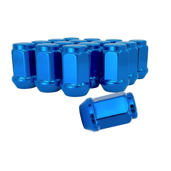 24 Blue 1/2 Closed End One Piece Bulge Acorn Wheel Lug Nuts - 3/4, 19mm Hex - 1.38 Inch Tall - Fits Many Boat Trailers, Buick, Cadillac, Chevrolet, Dodge, Ford, Jeep