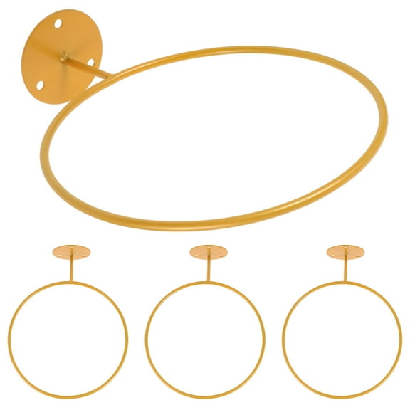 OUNONA 4Pcs Golden Basketball Holder Wall Mount for Basketball Volleyball Soccer Storage