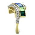 thumbnail image 4 of Two-Tone IP Gold (Ion Plating) Stainless Steel Ring with Top Grade Crystal in Multi Color for Women Multi Color Stone Color Style TK1575 Size 10, 4 of 4