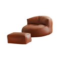 thumbnail image 4 of Sofá individual de suelo con reposapiés, moderno sofá individual de ocio, sillón para dormir, leer, sala de estar, apartamento, dormitorio Marrón, 4 of 8