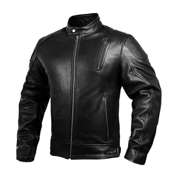 Hwk Chaqueta De Moto De Cuero Con Armadura Para Hombre Cafe Racer Chaqueta De Cuero Genuino Para Resistente A La Intemperie Enduro Motocross Montar En Moto Fácil Ajuste Chaqueta De Moto Para Hombre X-