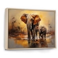 thumbnail image 2 of Designart "Connected Elephants" Animals Floater Framed Canvas Print, 2 of 7