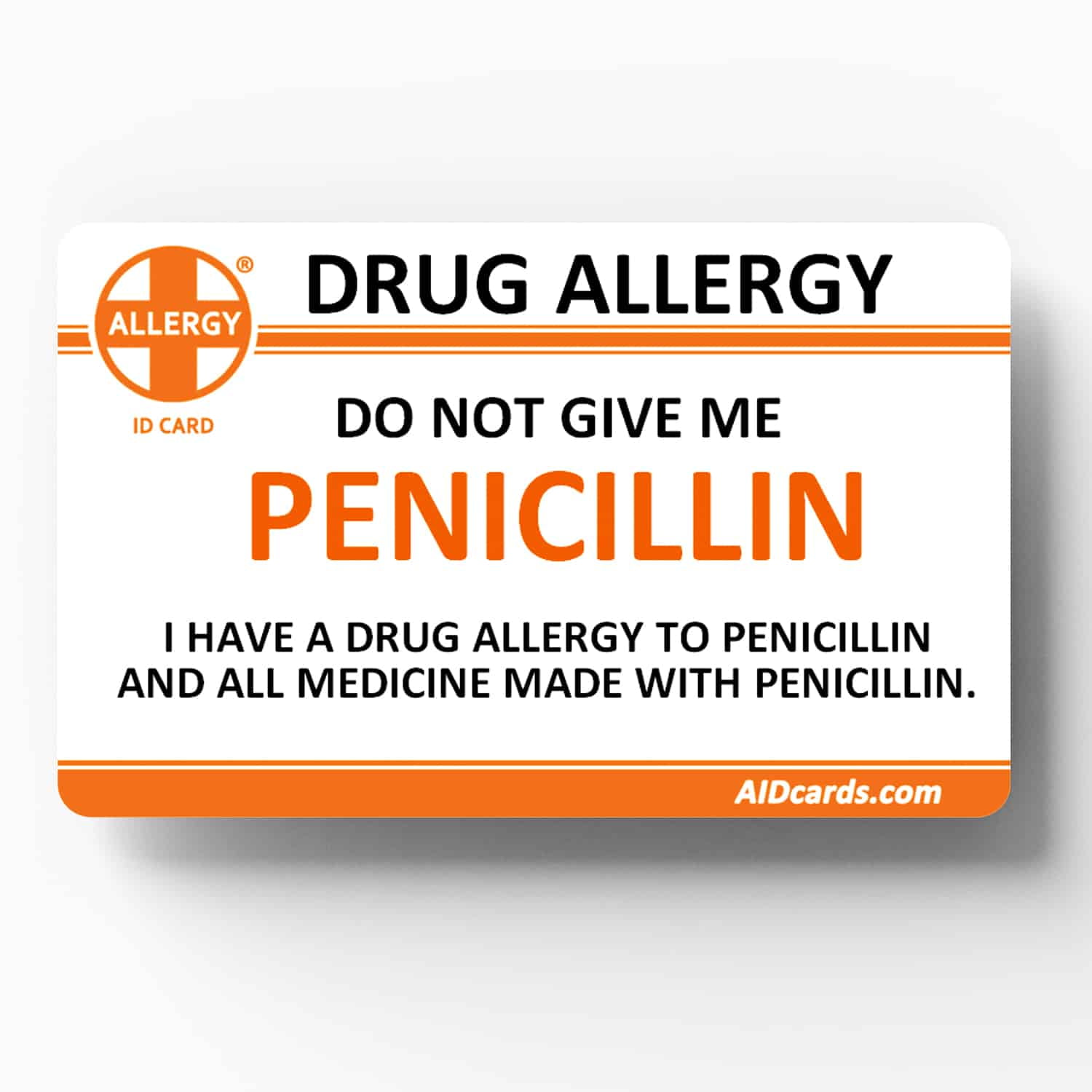 Allergy ID Card Penicillin Allergy