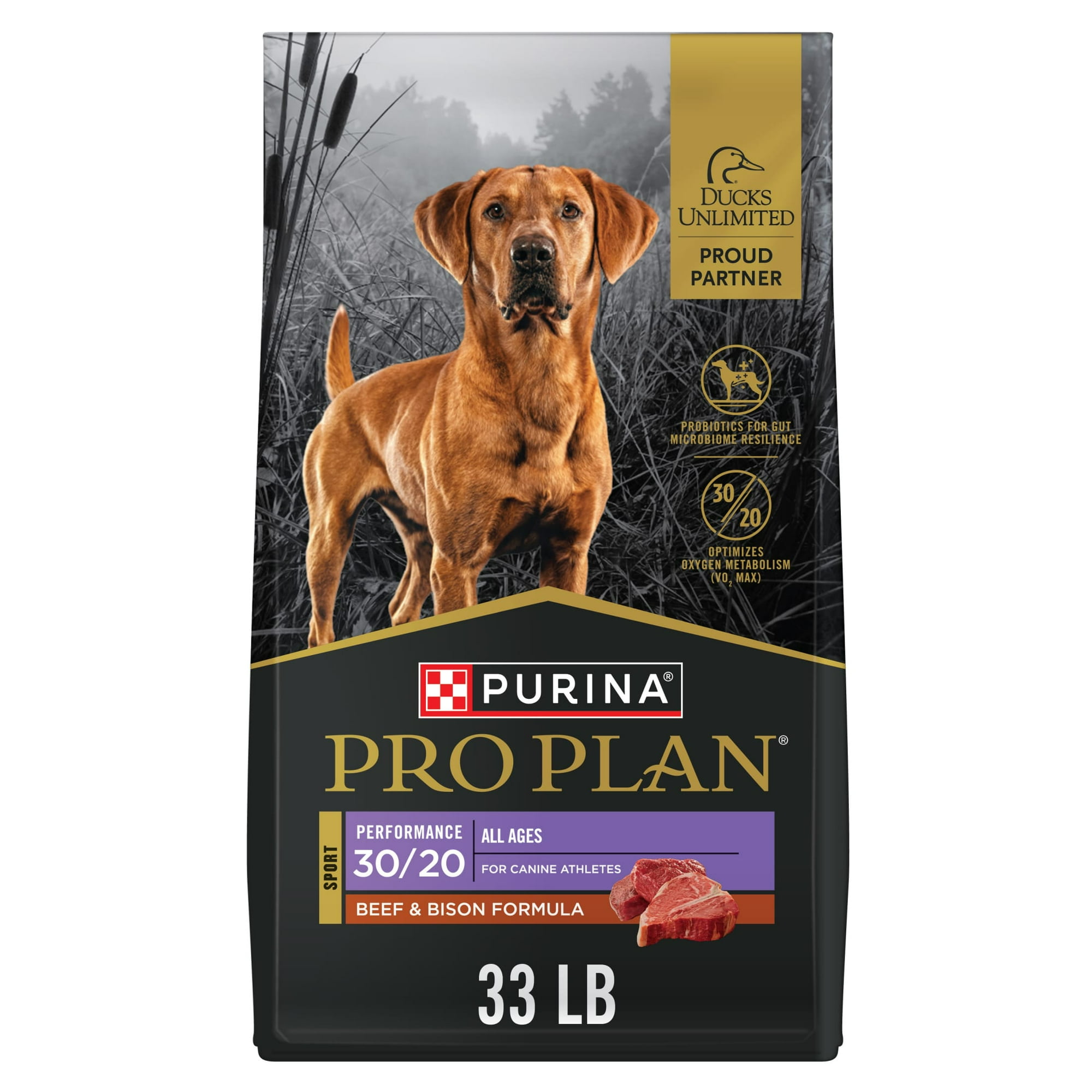 Purina Pro Plan Dog Food Sport Performance High Protein Beef and Bison Dry Dog Food, 33 lb Bag