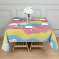 thumbnail image 3 of Pastel Wave Star Pattern Square Tablecloth,Waterproof Square Table Cover,Wipeable Spillproof Washable Table Cover for Home Kitchen Party Decor 42"X42"(107x107cm), 3 of 6