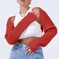 thumbnail image 5 of Odeerbi Sexy Cropped Cardigan Sweaters For Women Winter Solid Color Shrug Sweater Super Soft 2024 Long Sleeve Short Sweater Jacket Red, 5 of 9