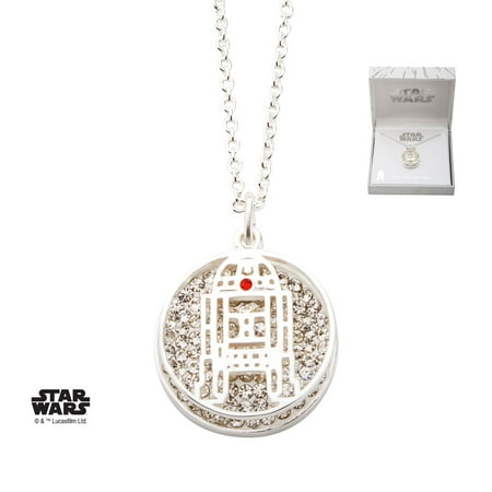 Texas Star Pendant - Star Wars Silver Plated R2D2 with Clear Gem Double Pendant