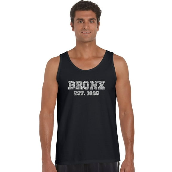 LA Pop Art Men's Word Art Tank Top - POPULAR NEIGHBORHOODS IN BRONX, NY
