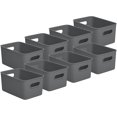 thumbnail image 1 of Superio Decorative Plastic Open Home Storage Bins Organizer Baskets, Medium, Grey (8 Pack) Container Boxes for Organizing Closet Shelves Drawer Shelf, 5 Liter, 1 of 7