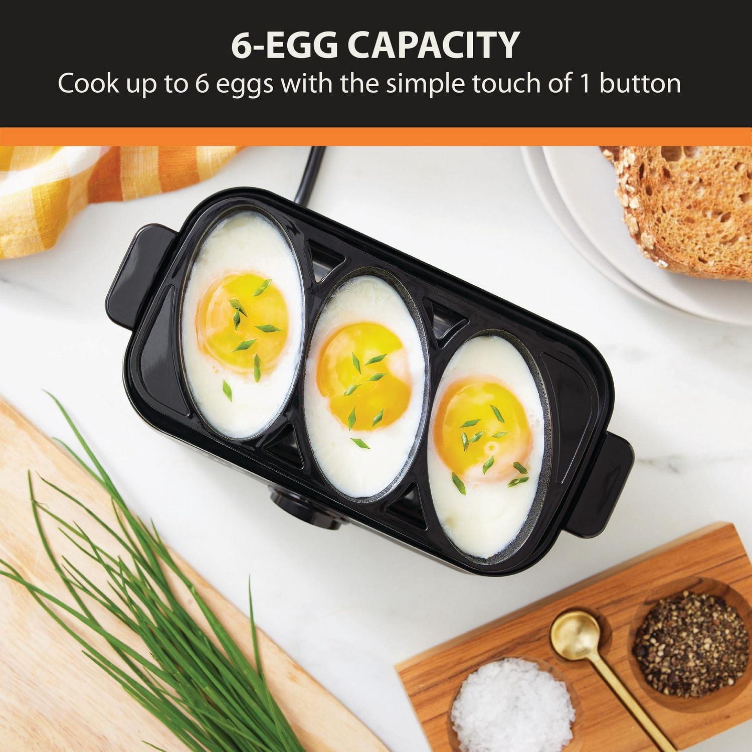 KRUPS Cuiseur À Œufs Électrique Rapide Simply, Capacité De 6 Œufs Pour Œufs Durs, Pochés, Brouillés Ou Omelettes