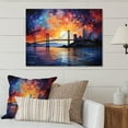thumbnail image 2 of Designart "Orange Bridge Gateway Painting II" Architecture Metal Art Print, 2 of 5