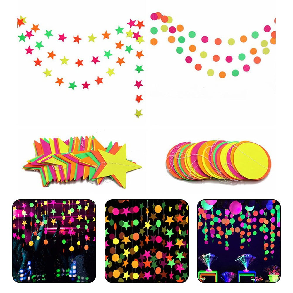 Exquisite Black Light Glow Party Plates - 7 Inch. - Assorted Colors - 120  count 