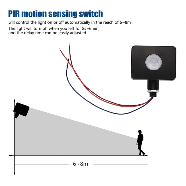 Infrared Sensor, Easily Adjusted Delay Time Easy To Install Infrared Detector, For Garden Corridor Home Washroom
