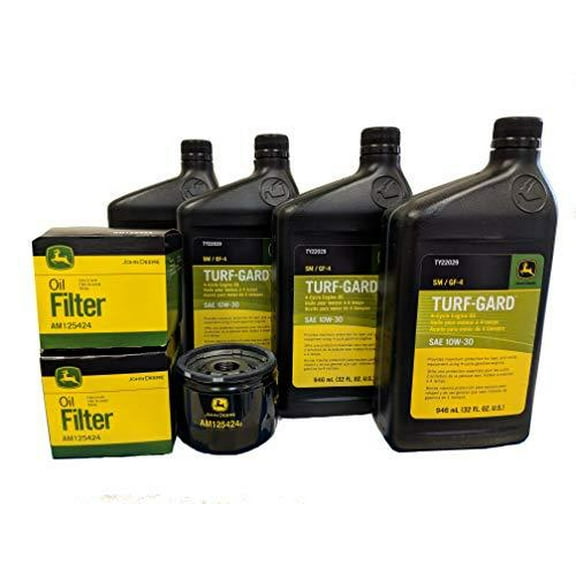 John Deere Turf-Gard Original Equipment Oil Change Kit 4-Cycle Engine Oil 10W-30, 32 fl oz (4 Pack)