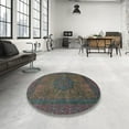 thumbnail image 3 of Ahgly Company Indoor Round Abstract Coffee Brown Abstract Area Rugs, 8' Round, 3 of 6