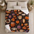 thumbnail image 4 of Cozy hot chocolate Mugs Socks And Autumn confection illustrations, Soft Flannel Blanket with Cozy Painterly Illustration Print, Housewarming Gift and Home Decor for Bedroom and Living Room, 4 of 7