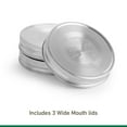 thumbnail image 6 of Ball Reusable Mason Jar Lids, Stainless Steel Storage Lids with Silicone Gaskets for an Airtight Seal, Wide Mouth, One Pack of 3, 6 of 6