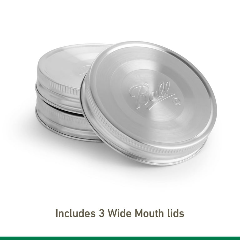 6-Pack Wide Mouth Mason Jar Lids With Stainless Steel Straws - Reusable Drinking Lids For Ball 16oz & 32oz Jars, BPA-Free Plastic (Jars Not Included)