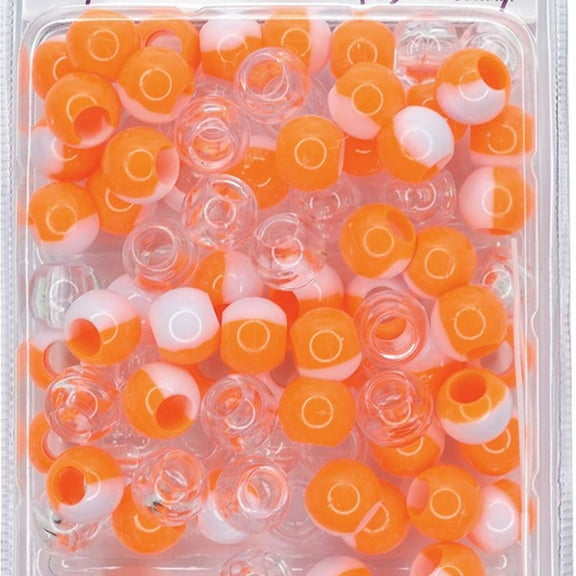 BEAUTY COLLECTION - Round Medium Hair Bead Neon/Clear (#TONNORA)