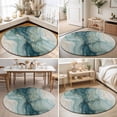 thumbnail image 4 of Round Rugs 6Ft, Teal Yellow Marble Round Area Rug Washable Indoor Throw Carpet, Modern Ink Painting Abstract Art Soft Non Slip Circle Rug for Office Cabinet Home Decor Aesthetic, 4 of 8