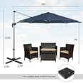 thumbnail image 2 of Costway Parasol de Patio Extérieur de 11 Pi, Parasol Rond Déporté avec Rotation à 360° Bleu Marine, 2 of 10