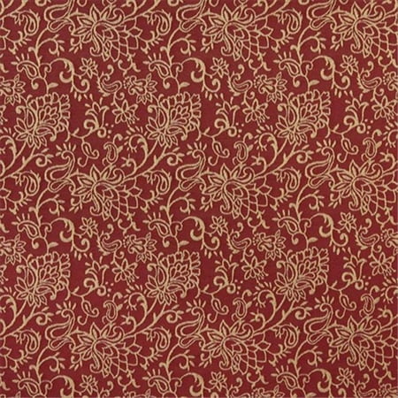 Contemporary Floral Fabric - Designer Fabrics B607 54 in. Wide Red, Contemporary Floral Jacquard Woven Upholstery Fabric