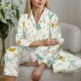 thumbnail image 5 of KLL Chicken Print Women's Long Sleeve Pajamas with Pants Sleepwear Loungewear 2 Set-Small, 5 of 7