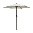 thumbnail image 2 of LAUREL CANYON 7.5ft Patio Umbrella Striped Outdoor Umbrella Market Table Umbrellas with Push Button Tilt, Crank and 6 Sturdy Ribs for Lawn, Garden, Deck, Backyard & Pool, Beige, 2 of 8
