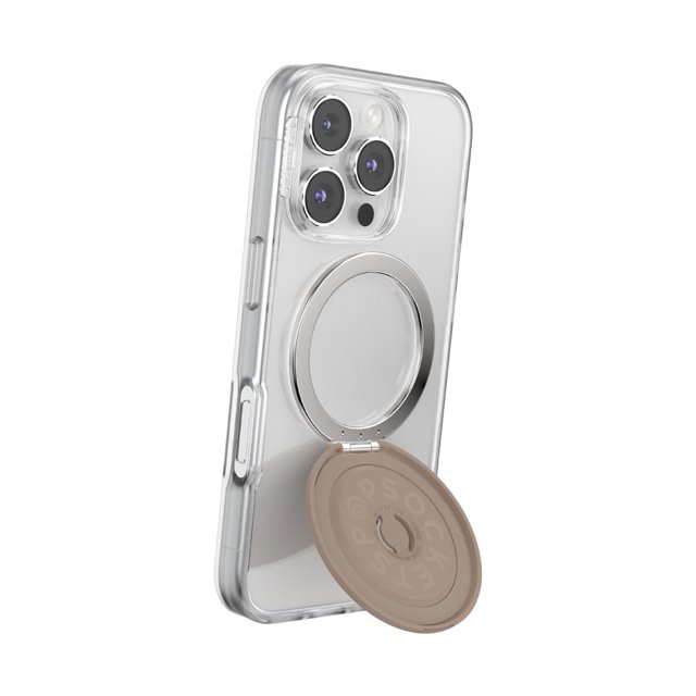 Empuñadura para teléfono con soporte integrado PopSockets Kick-Out Latte