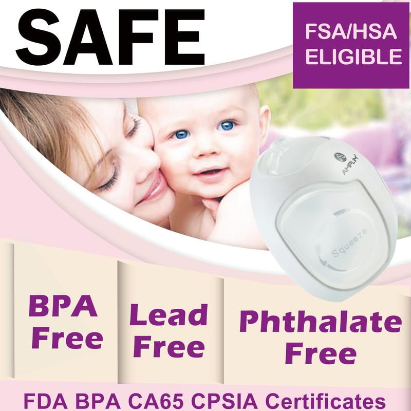 Amplim Wearable Manual Breast Pump, In-Bra Hands-Free Silicone Milk Collector for Breastfeeding, Strong Letdown Suction, Leakproof 4oz Milk Saver, Comfortable Nursing Shells, HSA/FSA Eligible, White